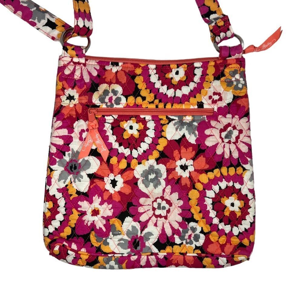 VERA BRADLEY Pixie Blooms Hipster Crossbody Shoulder Bag Pink Floral Quilted - Picture 3 of 10